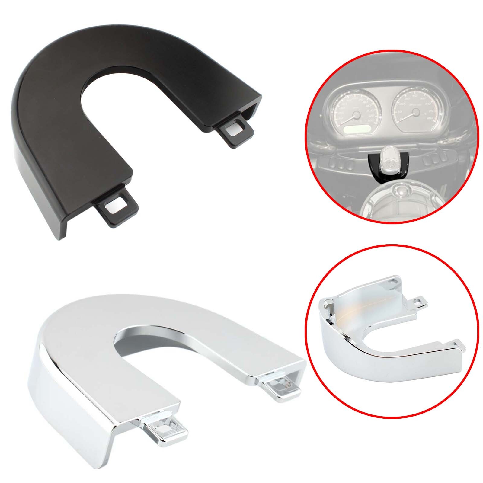 Aluminum Black Ignition Switch Panel Trim Cover For Harley Road Glide