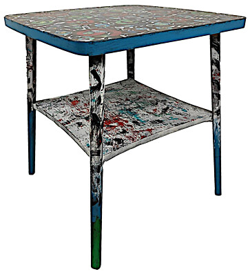Extravaganter Design-Tisch ''ALFRED'' Vintage  Antik  massiv Vollholz Mid Century