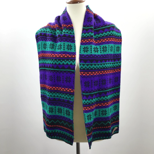 Reversible Unisex Winter Scarf Scandinavian Nordic Vibes Snowflake Fair Isles - Picture 10 of 12