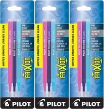 Refills for Frixion Erasable Gel Ink Pens, Fashion Assorted, Pack of 9