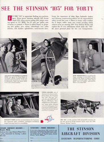 1940 Stinson 105 Aircraft Ad 11/26/2024e - Picture 2 of 2