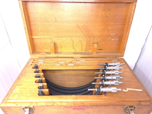 Scherr-Tumico 6-12" Outside Micrometer Set Aluminum Frame .001" Resolution BA9