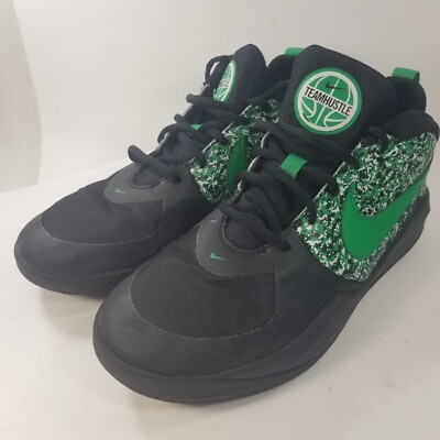 Nike Team Hustle D 9 DIGI (GS) Sz 7Y Kids Black/Green Boys Sneaker DC1992 001