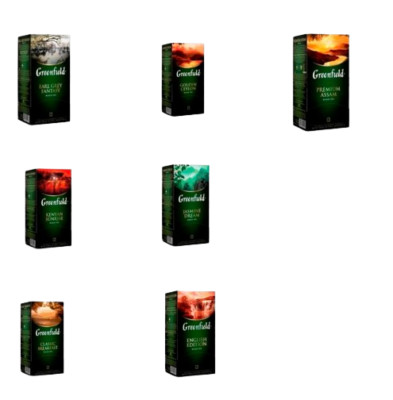 Greenfield Tee Black & Green 25 Beutel 50g Schwarztee Grüntee Mischung