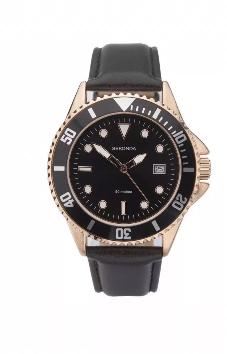 Sekonda black and rose gold best sale watch