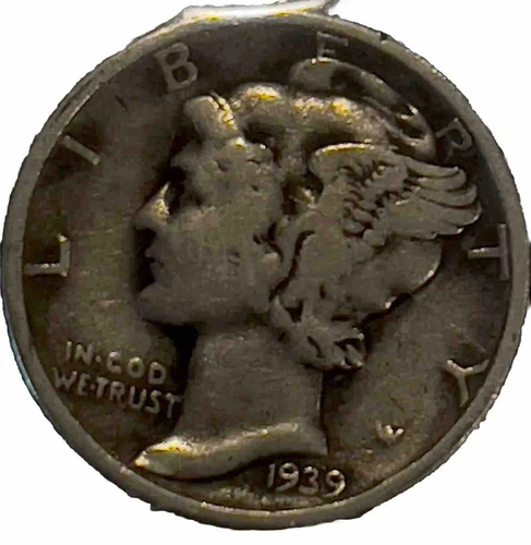 1939 P  FS-101 Mercury Dime circulated 90% Silver  VF - XF