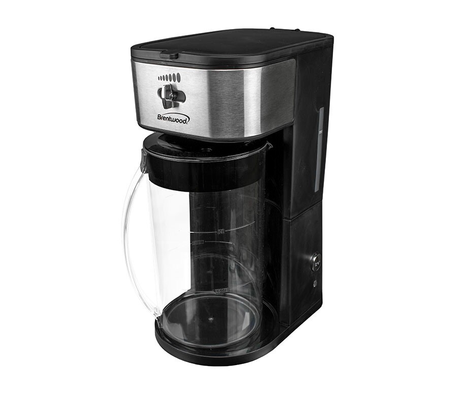 Brentwood Iced Tea & Coffee Maker Black 64oz Pitcher Strength Selector
