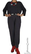 PoCo LAGENLOOK schmale Ballon-Hose schwarz L ...