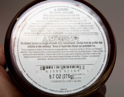 Woodwick Candle 9.7 Oz. - Cinnamon Chai - Picture 5 of 5