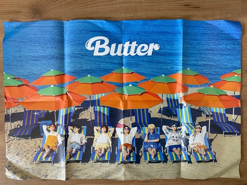 BTS "BUTTER" CD (Peaches Ver) + Jungkook message + 1 folded poster + tin (no PC) - Picture 2 of 2