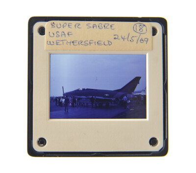 35MM SLIDE AIRCRAFT 1969 NORTH AMERICAN F-100 SUPER SABRE USAF WETHERSFIELD A49
