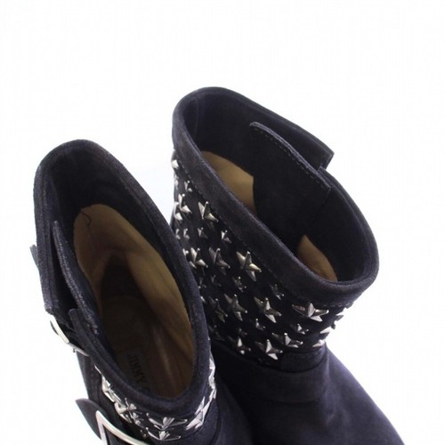 JIMMY CHOO SHORT BOOTS STAR STUDS CHUNKY HEEL SUEDE 35.5 22.5cm (8.86 in) Used d - Picture 5 of 7