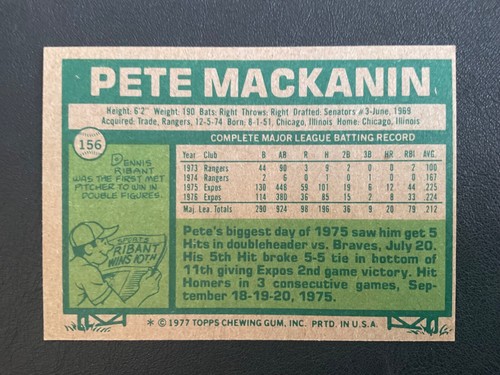 1977 TOPPS BASEBALL 111-220 PICK CARDS YOU WANT - Picture 235 of 489