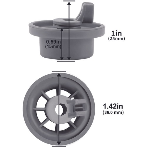 4x Korbrollen Unterkorb Rad für Bosch Siemens Neff Spülmaschine Geschirrspüler - Bild 3 von 9