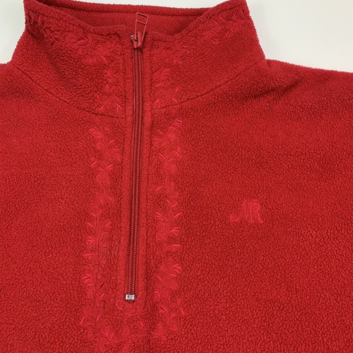 Northern Reflections Womens L Fleece 1/4 Zip Jacket Coat Embroidered Red Pockets - Picture 3 of 11