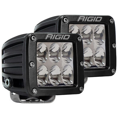#ad Rigid 502313 D Series PRO Driving White Square LED Lights Pair Kit Set Black $449.99