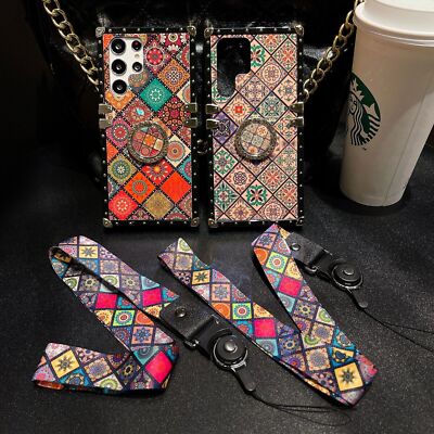 Strap Luxury Totem Ring Phone Case For OPPO Realme Xiaomi Redmi Huawei P40 P50