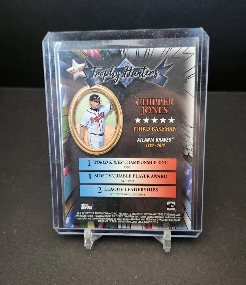 CHIPPER JONES 2022 Topps Stadium Club Chrome  Trophy Hunters Insert Card #RL-26 - Image 2 of 2