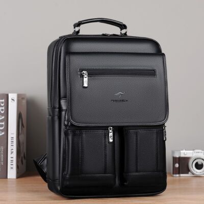 New Business Men Genuine Leather Backpack Laptop Travel Waterproof School Bag