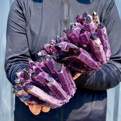 5.8LB New Find purple Phantom Quartz Crystal Cluster Mineral Specimen Healing - 第 15/16 張圖片