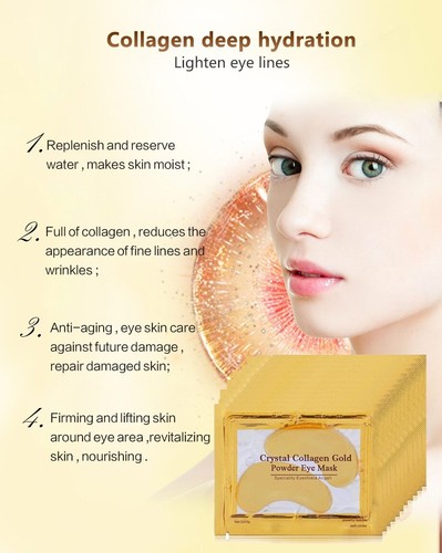 Crystal Collagen Gold Powder EyeMask Anti-Aging Dark Circles Acne Beauty Patches - Picture 9 of 16