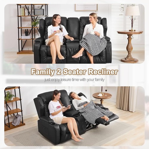 Recliner Sofa Loveseat Recliner RV Sofa with Console Home Theater Seating Sofas - Picture 20 of 73