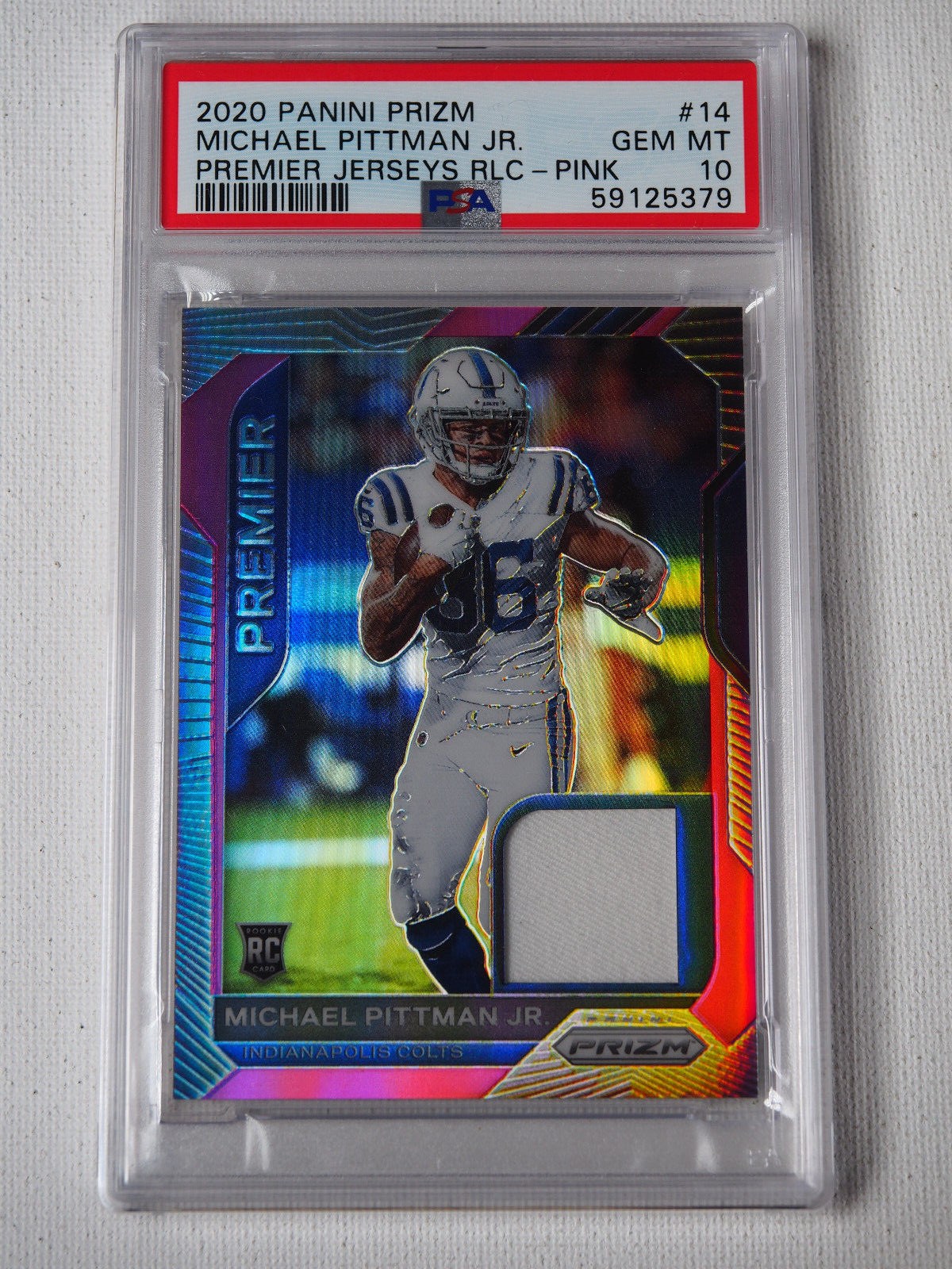 Michael Pittman Jr. Panini Prizm Premier Jerseys Relics #14 Pink