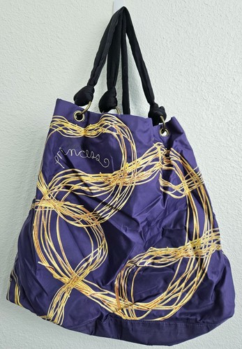 VERA WANG PRINCESS SHOULDER TRAVEL TOTE BAG PURPLE NYLON !