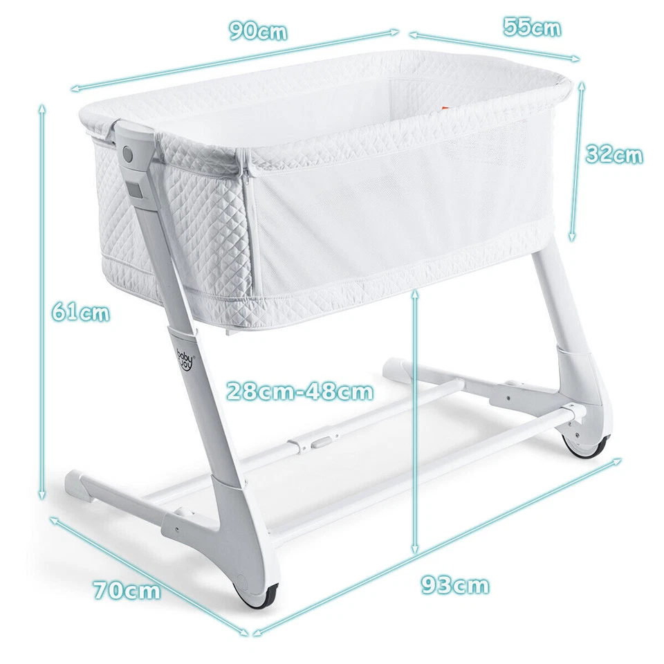 2-In-1 Baby Bedside Crib Bassinet & Sofa Height Adjustable Infant Sleeping Bed - Image 2 of 4