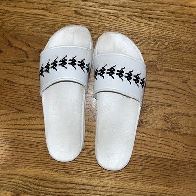 Men's White Kappa Slide Sandals Size UK
