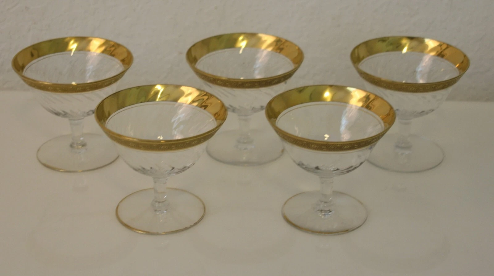 Tiffin Franciscan Minton Clear Optic Glass Footed Dessert Sherbet Cups Set of 5