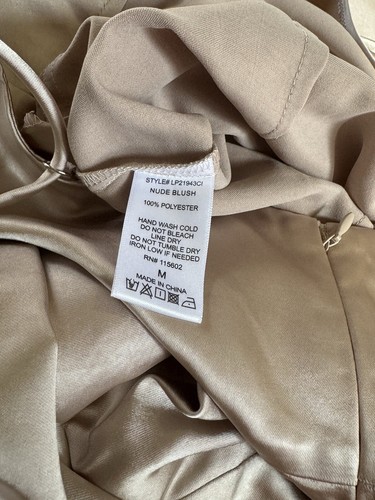 Lush Women's Satin Nude Blush Cowl Neck Jumpsuit Cream Medium NWT - Picture 5 of 9