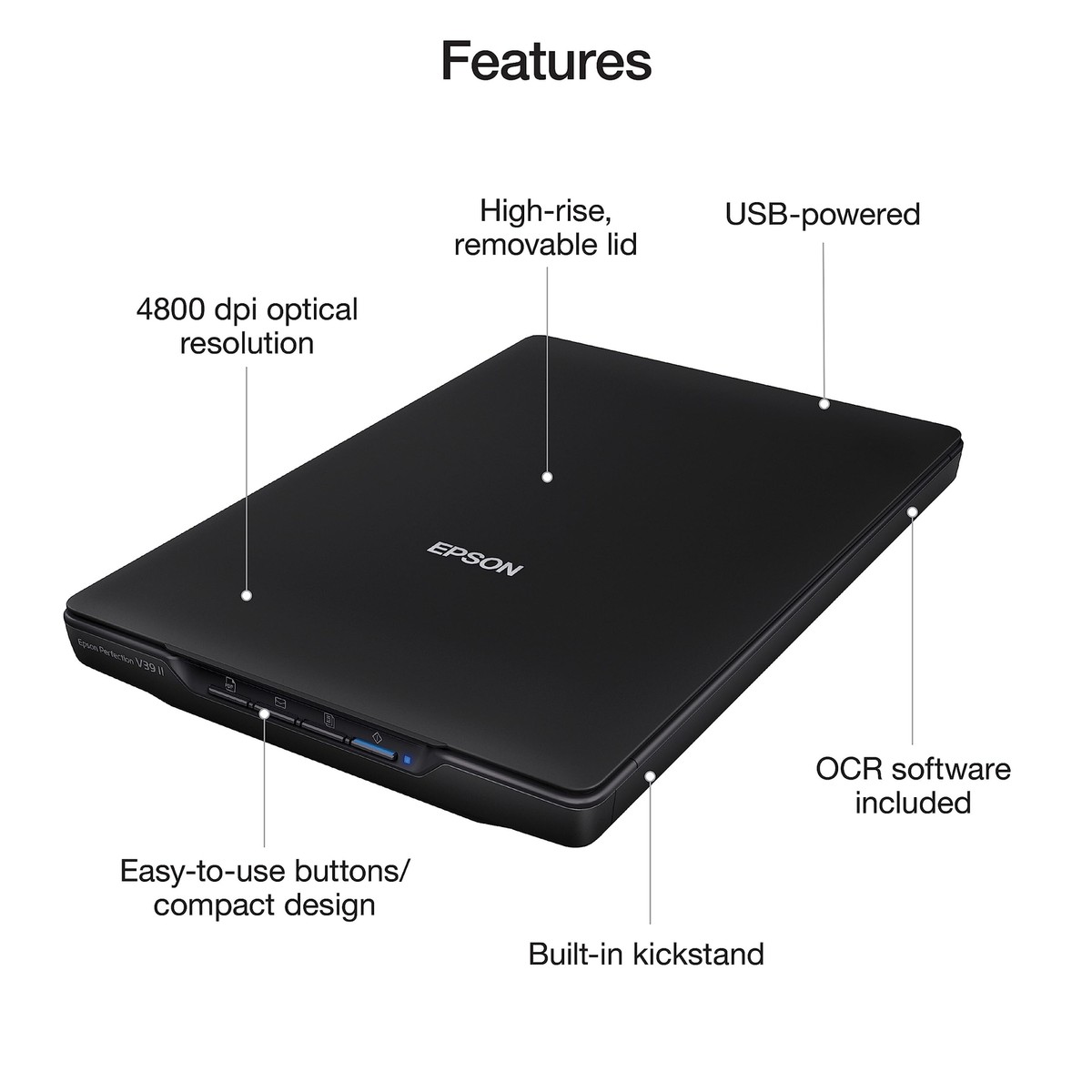 Epson Perfection V39 II Compact Flatbed Photo Document Scanner