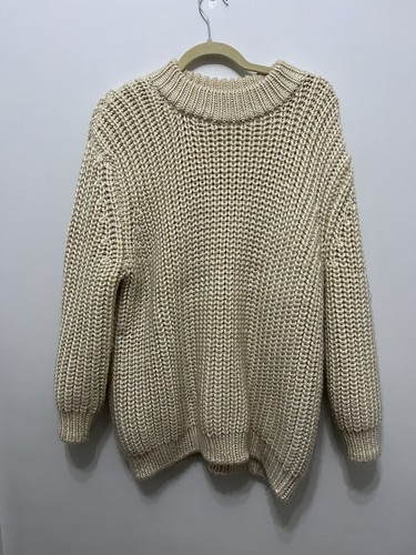 Zara Cream Chunky Oversized knit Wool 