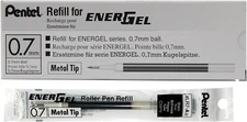 Pentel Refill Ink for EnerGel Liquid Gel Pen, 0.7mm, Black Ink, Box of 12