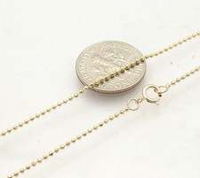 1.2mm Diamond Cut Ball Bead Ankle Bracelet Anklet Real Solid 14K Yellow Gold