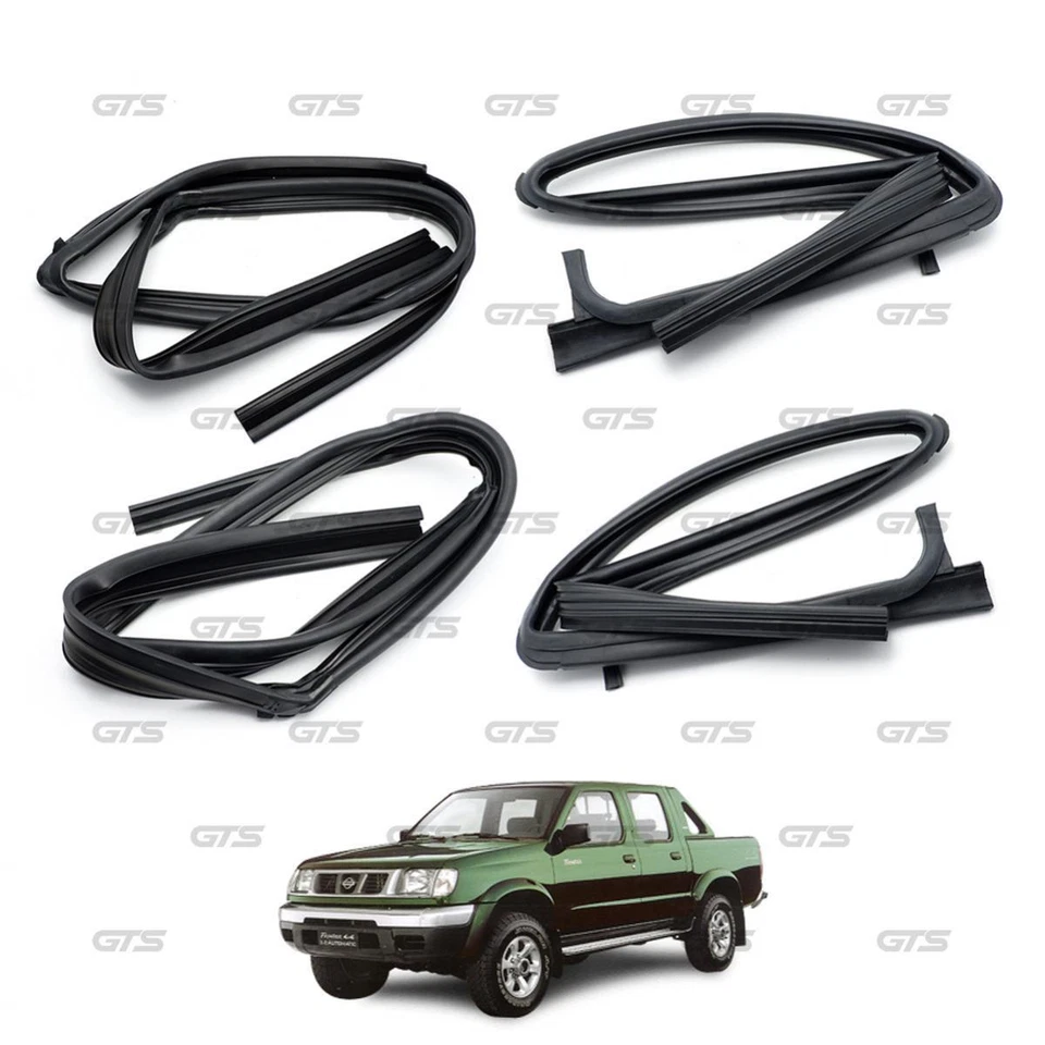 Juego de 4 piezas. Ventana de sellado de goma de canal de funcionamiento de vidrio para Nissan Frontier D22 1999-04 Foto 3 de 4