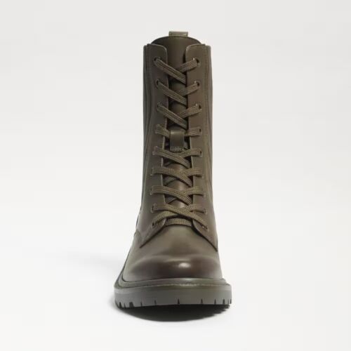 Sam Edelman Lydell Alpine Green Block Heel Round Toe Lace Up Combat Ankle Boots - Picture 4 of 7