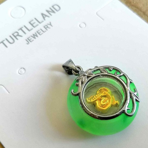 24K Yellow Gold Plated Emerald Jade 