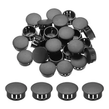 64Pcs 20mm(4/5') Black Nylon Plastic Round Locking Hole Plugs Insert End Caps