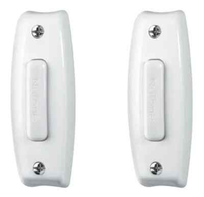 Lot of 2 - Broan Nutone PB7LWH White Wired Lighted Push Buttons Door Bell Chimes