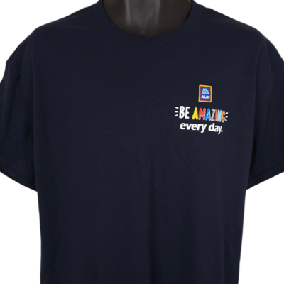 #ad Amazing Aldi T Shirt Mens Size Large Blue Be Amazing Every Day Grocery Store $17.99