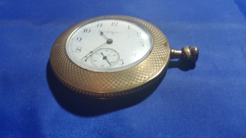 1899 Antique Elgin 15j 6s Open Face Pocket Watch GF Case for parts - Picture 2 of 11