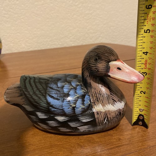 "Estatuilla de porcelana señuelo de pato mallardo de cerámica pintada a mano decoración" - Imagen 9 de 9