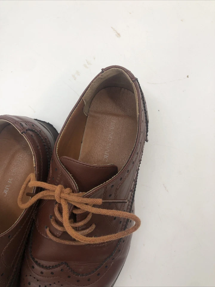 Zapatos informales de imitación de cuero con cordones punta redonda para mujer, usados, Bruno Marc, talla US 8 Foto 3 de 4