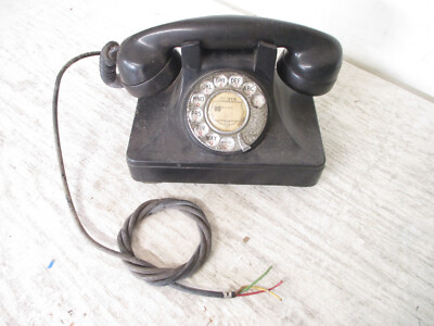 #ad Vintage 1940#x27;s Black Northern Electric Pyramid Rotary Desk Telephone Untested $52.00