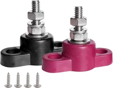 1/4" Power Distribution Block Bus Bar 12V 150A, M6 Single Stud Battery Junction