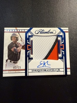 2024 PANINI FLAWLESS PROSPECT PATCH AUTO PPAEBJ ENRIQUE BRADFIELD Sapphire /15