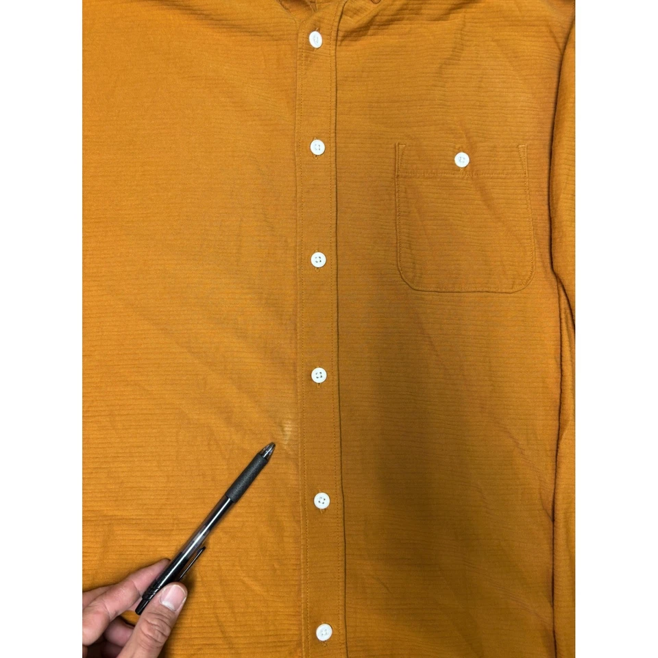 UNTUCKit Branham Men's Orange Textured Long Sleeve Button Down Shirt X Large - Image 4 of 4