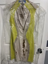 Woman’s Yellow and Sequin Panel Sleeveless Dress